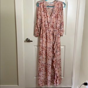 Just Fab Pink Floral Dress